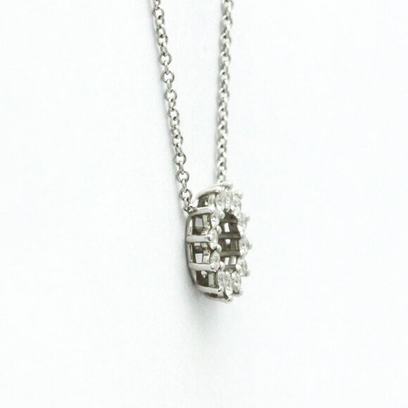 Excellent Authentic Preloved Tiffany & Co. 1837 Mini Round  TIFFANY Authentic Silver Diamond Necklace